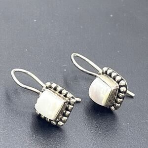 Silpada 925 Sterling Square Classic Pearl Button Frame Earrings W1394 2013 pg 14